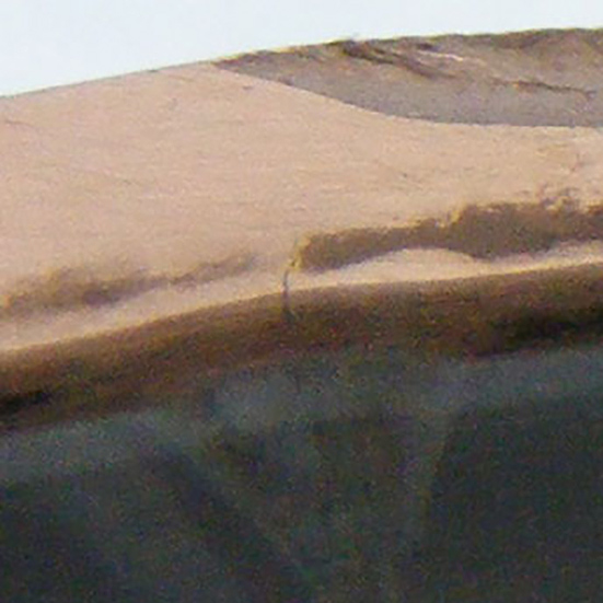 Outer ring crack caused by a heavy impact through the rolling elements